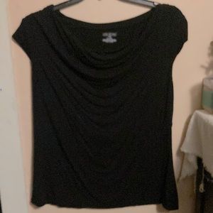 Women’s black scoopneck blouse